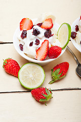 Image showing fruit and yogurt salad healthy breakfast