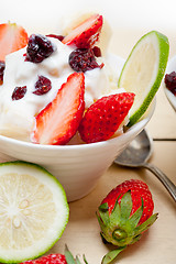 Image showing fruit and yogurt salad healthy breakfast