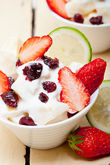 Image showing fruit and yogurt salad healthy breakfast