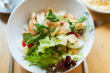 Image showing close up of caesar salad on plate at restaurant