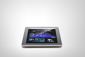 Image showing tablet pc with gps navigator map on screen