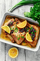 Image showing Baked chicken with orange