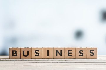 Image showing Business word on a wooden sign