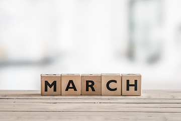 Image showing Wooden cubes with the word march