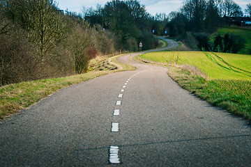 Image showing Curvy road in the countryside