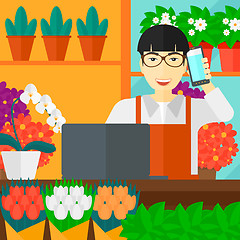 Image showing Florist taking order.