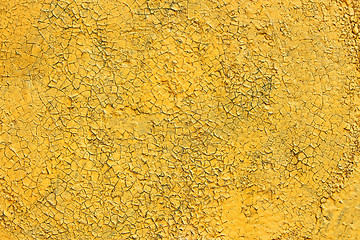 Image showing Shelled and cracked old painted yellow surface