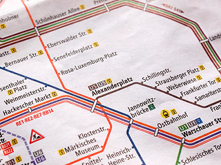 Image showing Detail of Berlin subway map