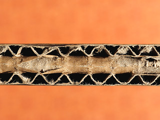 Image showing Brown corrugated cardboard background