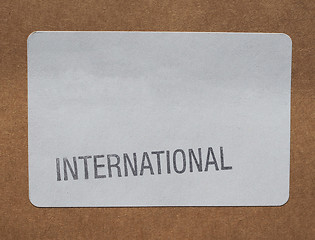 Image showing International label on packet