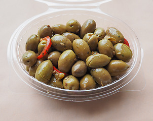 Image showing Green olives vegetables