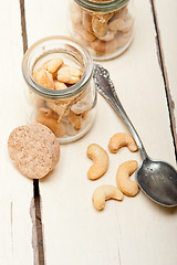 Image showing cashew nuts on a glass jar 