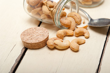 Image showing cashew nuts on a glass jar 