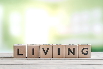 Image showing Living word on wooden cubes