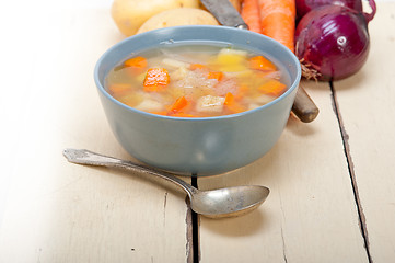 Image showing Traditional Italian minestrone soup 