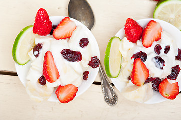 Image showing fruit and yogurt salad healthy breakfast