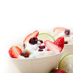 Image showing fruit and yogurt salad healthy breakfast