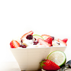 Image showing fruit and yogurt salad healthy breakfast