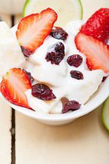 Image showing fruit and yogurt salad healthy breakfast