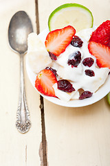 Image showing fruit and yogurt salad healthy breakfast