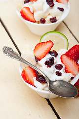 Image showing fruit and yogurt salad healthy breakfast