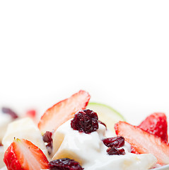 Image showing fruit and yogurt salad healthy breakfast