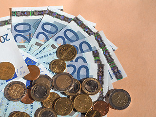 Image showing Euro coins and notes