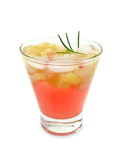 Image showing Lemonade with rhubarb and rosemary