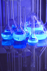 Image showing test tubes blue light