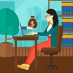 Image showing Business woman working in office.