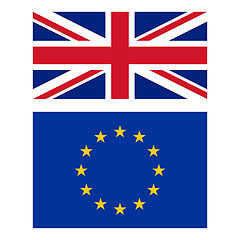 Image showing UK and Europe flags