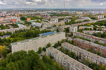 Image showing Residential districts with TV towers in Tyumen