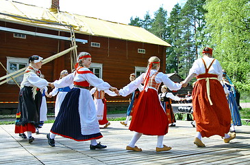 Image showing Unidentified dancers in folklore ensemble