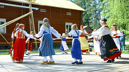 Image showing Unidentified dancers in folklore ensemble