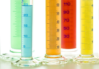 Image showing Test tubes isolated fulled with different color chemicals