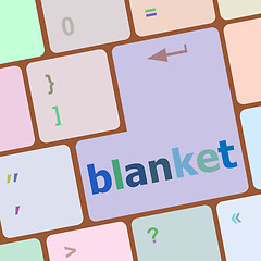 Image showing blanket button on computer pc keyboard key vector illustration