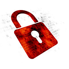 Image showing Safety concept: Closed Padlock on Digital background