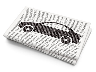 Image showing Tourism concept: Car on Newspaper background