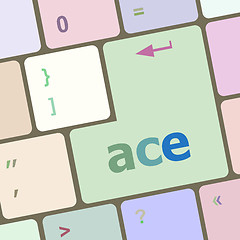 Image showing ace on computer keyboard key enter button vector illustration