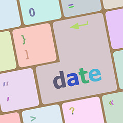 Image showing business concept: computer keyboard with word Date vector illustration