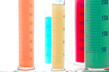 Image showing Test tubes isolated fulled with different color chemicals