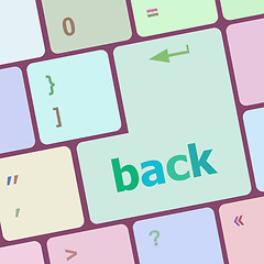 Image showing Keyboard with back text on button vector illustration