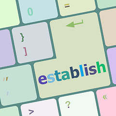 Image showing Computer keyboard key with establish word vector illustration