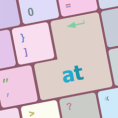 Image showing at button on computer keyboard key vector illustration