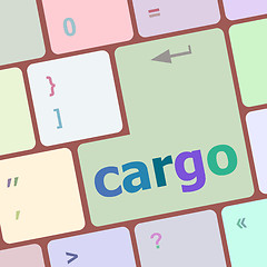 Image showing cargo button on computer pc keyboard key vector illustration