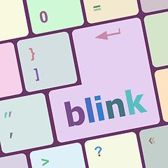 Image showing Modern keyboard key with words blink vector illustration
