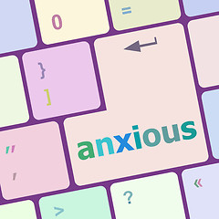 Image showing Keyboard with Enter button, anxious word on it vector illustration