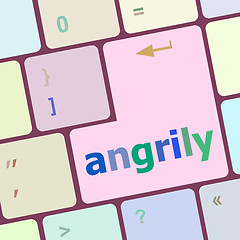 Image showing angrily Button on Modern Computer Keyboard key vector illustration