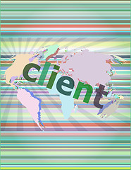 Image showing SEO web design concept: client on business digital background vector illustration