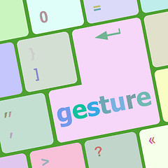 Image showing gesture button on computer pc keyboard key vector illustration